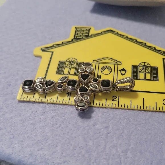 Authentic David Yurman 925  Black Onyx Cross - Picture 7 of 15